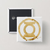 Badge Carré 5 Cm Symbole de lanterne de café (Devant & derrière)