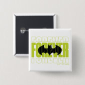 Badge Carré 5 Cm Symbole de typographie de Batman (Devant & derrière)
