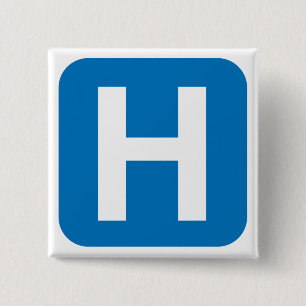 Badge Carré 5 Cm symbole d'hôpital