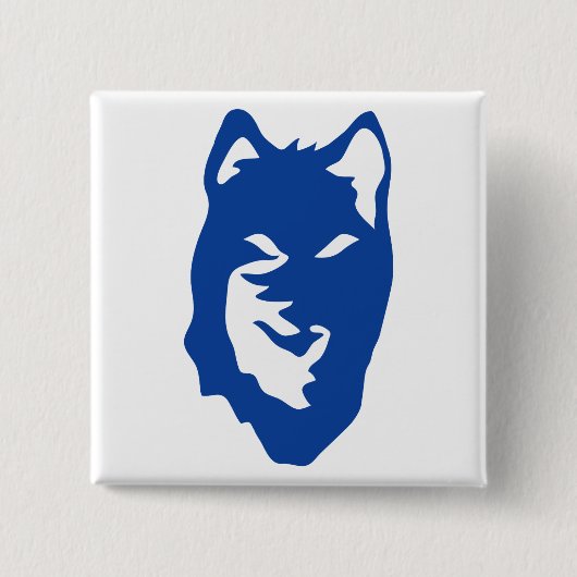 Badge Carré 5 Cm Symbole loup (Devant)