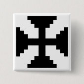 Badge Carré 5 Cm Symbole Pixel Art Black Cross (Devant)
