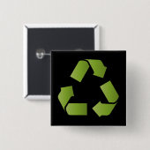 BADGE CARRÉ 5 CM SYMBOLE RECYCLE (Devant & derrière)