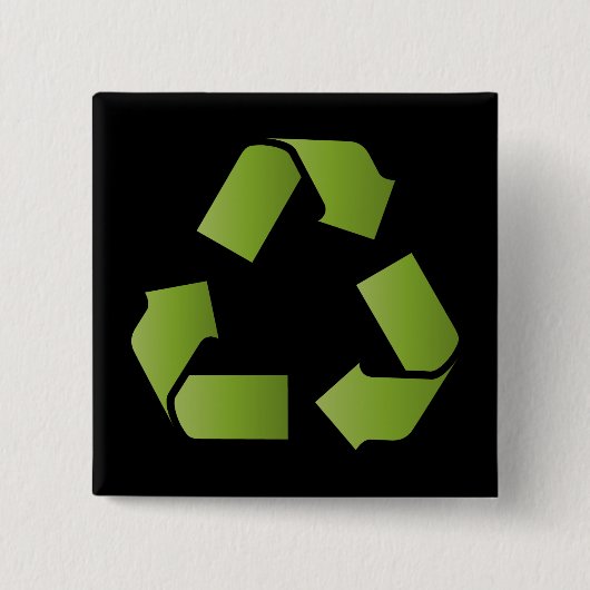 BADGE CARRÉ 5 CM SYMBOLE RECYCLE (Devant)