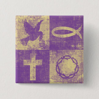 Badge Carré 5 Cm Symboles chrétiens