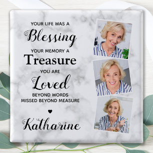 Badge Carré 5 Cm Sympathie commémorative en mémoire d'amour 3 funér