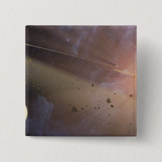 Badge Carré 5 Cm Système planétaire Epsilon Eridani (Devant)