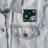 Badge Carré 5 Cm Système solaire (En situation)