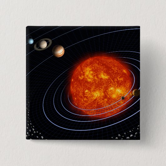 Badge Carré 5 Cm Système solaire 8 (Devant)