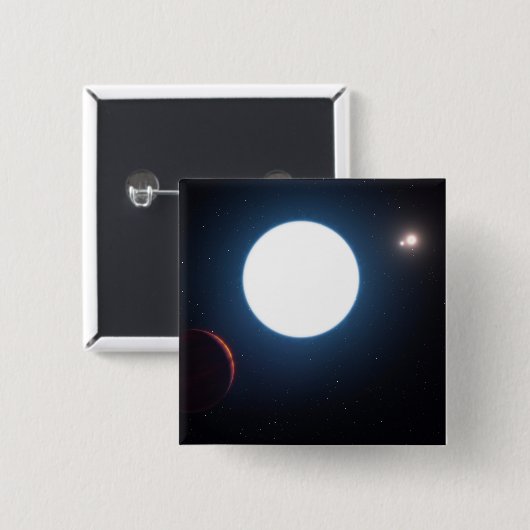 Badge Carré 5 Cm Système Triple Étoiles Hd 131399 (Devant & derrière)