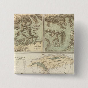 Badge Carré 5 Cm Systèmes de glacier des Alpes