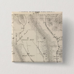 Badge Carré 5 Cm T16S R27E Carte de la section du comté de Tulare