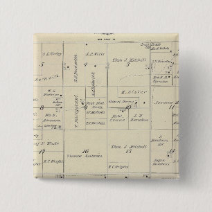 Badge Carré 5 Cm T22S R24E Carte de la section du comté de Tulare