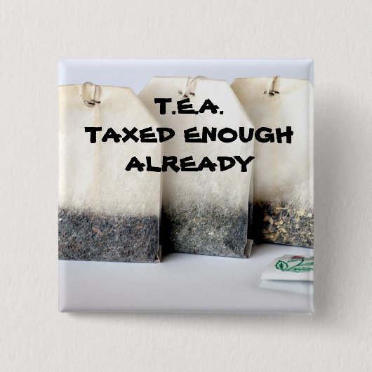 Badge Carré 5 Cm T.E.A. Bouton (Devant)