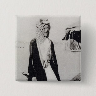 Badge Carré 5 Cm T.E. Lawrence dans la robe arabe (photo de b/w)
