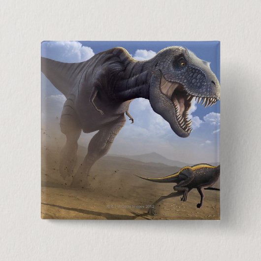 Badge Carré 5 Cm T Rex (Devant)