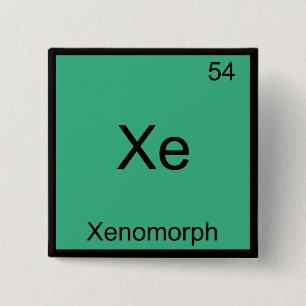 Badge Carré 5 Cm T-shirt Xe - Symbole de l'élément de chimie drôle 