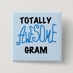 Badge Carré 5 Cm T-shirts bleus et cadeaux de gramme totalement