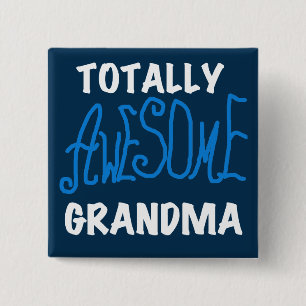 Badge Carré 5 Cm T-shirts bleus et cadeaux de grand-maman