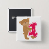 Badge Carré 5 Cm T-shirts et cadeaux 1er anniversaire (Devant & derrière)