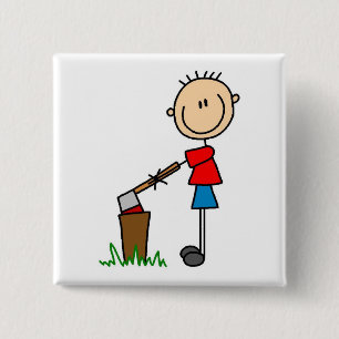Badge Carré 5 Cm T-shirts et cadeaux à motif de bonhomme allumette