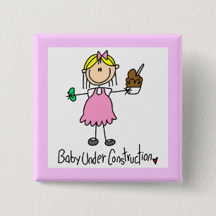 Badge Carré 5 Cm T-shirts et cadeaux Bébé en construction