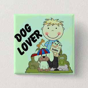 Badge Carré 5 Cm T-shirts et cadeaux blonds de garçon d'amoureux