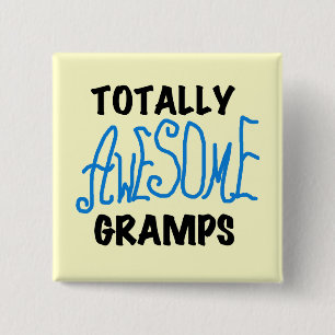 Badge Carré 5 Cm T-shirts et cadeaux Blue Totally Awesome Gramps