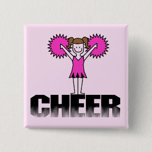 Badge Carré 5 Cm T-shirts et cadeaux Cheerleading roses