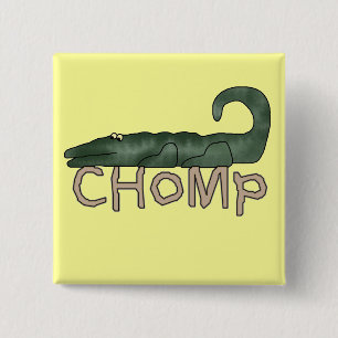 Badge Carré 5 Cm T-shirts et cadeaux d'alligator de mastication bru