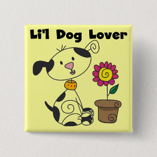 Badge Carré 5 Cm T-shirts et cadeaux d'amoureux des chiens de