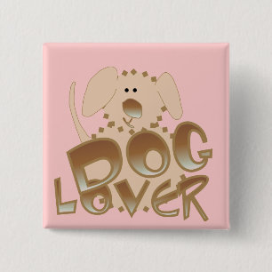 Badge Carré 5 Cm T-shirts et cadeaux d'amoureux des chiens de Brown