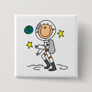 Badge Carré 5 Cm T-shirts et cadeaux d'astronaute de base