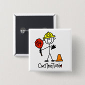 Badge Carré 5 Cm T-shirts et cadeaux de base de construction (Devant & derrière)