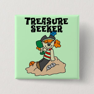 Badge Carré 5 Cm T-shirts et cadeaux de chasseur de trésor