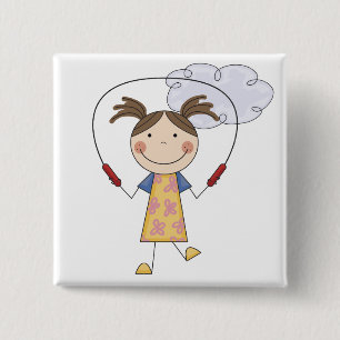 Badge Carré 5 Cm T-shirts et cadeaux de corde à sauter de fille