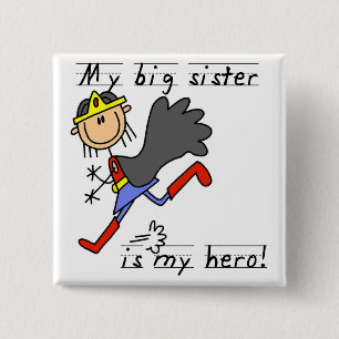 Badge Carré 5 Cm T-shirts et cadeaux de grande soeur de héros