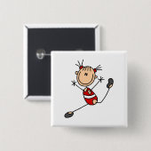 Badge Carré 5 Cm T-shirts et cadeaux de gymnaste de fille de bâton (Devant & derrière)