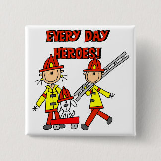Badge Carré 5 Cm T-shirts et cadeaux de héros de sapeur-pompier