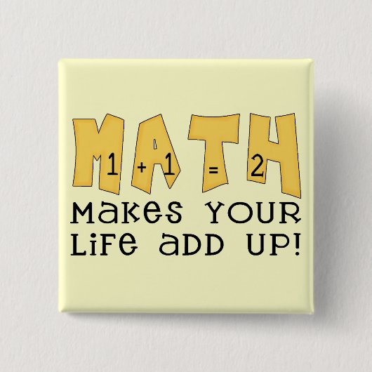 Badge Carré 5 Cm T-shirts et cadeaux de maths (Devant)