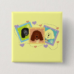 Badge Carré 5 Cm T-shirts et cadeaux de portraits de chien