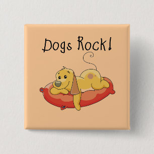 Badge Carré 5 Cm T-shirts et cadeaux de roche de chiens