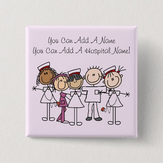 Badge Carré 5 Cm T-shirts et cadeaux de semaine d'infirmières (Devant)