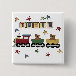 Badge Carré 5 Cm T-shirts et cadeaux de train d'ours de nounours