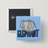 Badge Carré 5 Cm T-shirts et cadeaux d'éléphant (Devant & derrière)