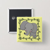 Badge Carré 5 Cm T-shirts et cadeaux d'éléphant de bébé (Devant & derrière)