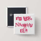 Badge Carré 5 Cm T-shirts et cadeaux Elf coquins (Devant & derrière)