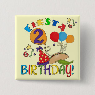 Badge Carré 5 Cm T-shirts et cadeaux Fiesta 2e anniversaire