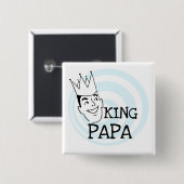 Badge Carré 5 Cm T-shirts et cadeaux King Papa (Devant & derrière)