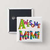 Badge Carré 5 Cm T-shirts et cadeaux Mimi impressionnants (Devant & derrière)