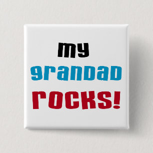 Badge Carré 5 Cm T-shirts et cadeaux My Grandad Rocks